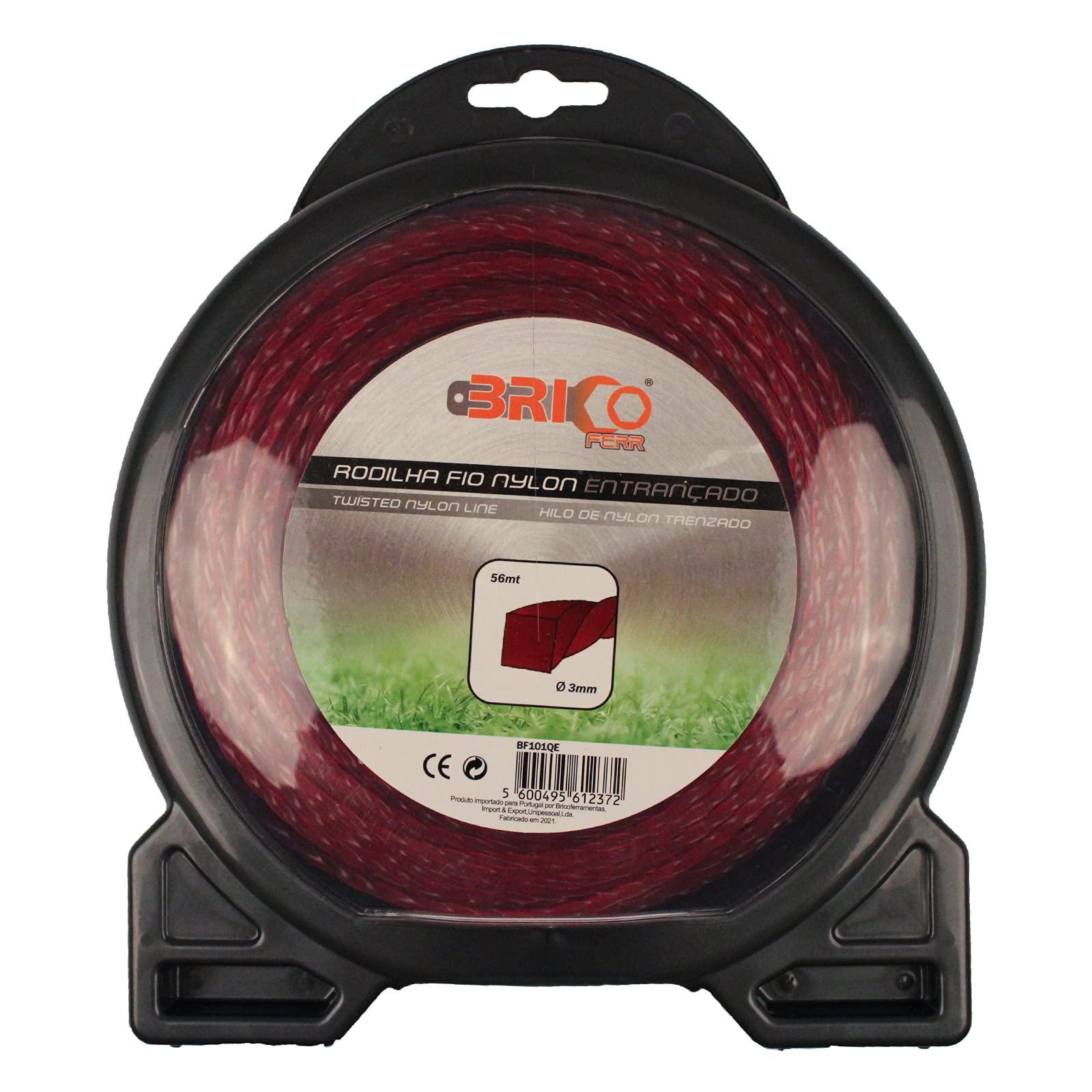 Bricoferr BF101QE – Brushcutter Nylon Braided Profile (3 mm x 56 Metres, Silent)