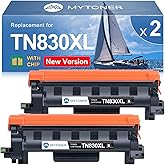 MYTONER Toner Cartridge Replacement for Brother TN830XL TN830 XL/V/R TN-830 Black High Yield for DCP-L2640DW HL-L2460DW L2480DW MFC-L2820DW XL HL-L2405W HL-L2400D 2465DW Printer, 2Pack
