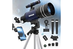 MATALDE Telescope for Kids, 70mm Aperture (15X-150X) AZ Mount Telescopes for Astronomy Beginners, Portable Refractor Telescop