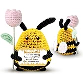 Zetckzilv Inspirational Gift for Women Men Funny Handmade Crochet Bee Stuffed Animal Emotional Motivational Support Crochet for Teacher Appreciation Boss Nurse Office Home Desk Decoration