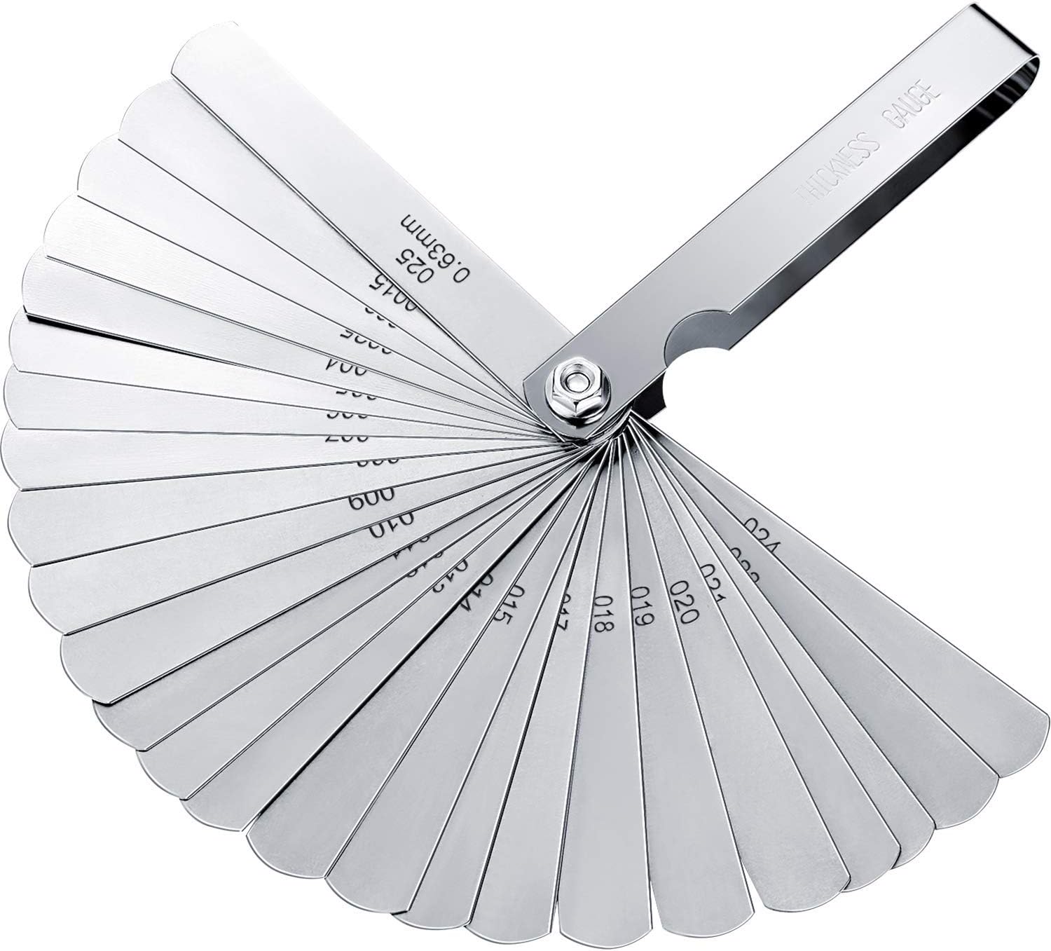 Stainless Steel Feeler Gauge Dual Marked Metric and Imperial Gap