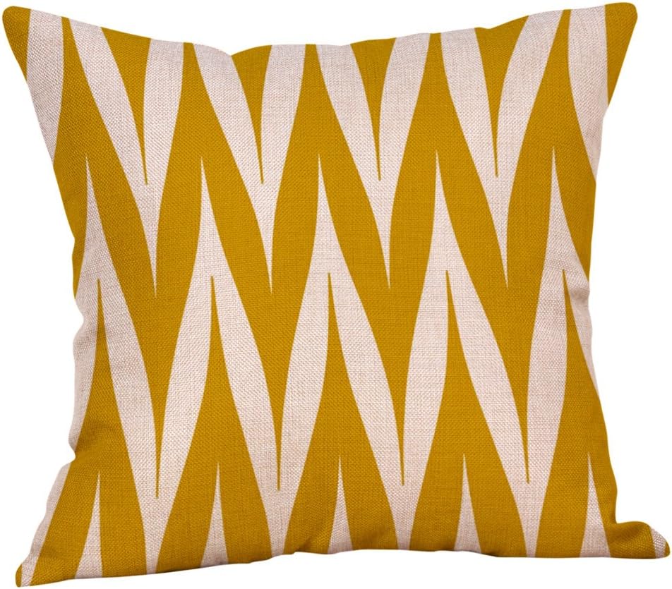 ZEELIE Home and Garden pillow case Decorative Mustard Pillow Case Yellow Geometric Fall Autumn Back Car Neck Home Sleeping Simulation Stake Bedding Cover Home Decor Suitable to Your Life