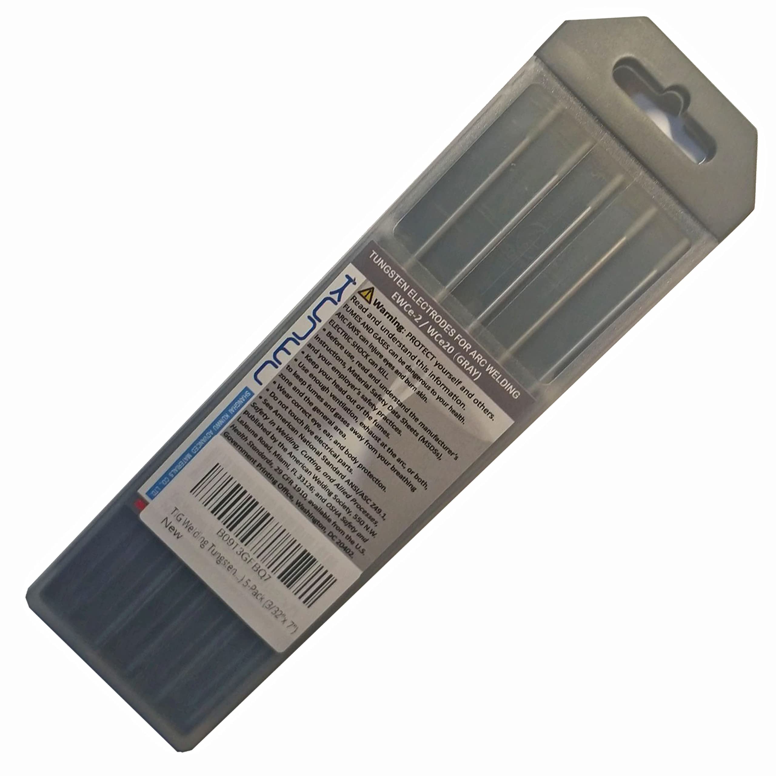 TIG Welding Tungsten Electrode 2.0% Ceriated Rod (Gray, EWCe20) 5-Pack (3/32"x 7")