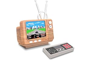 E-MODS GAMING Retro Games Console GV300S Mini TV Style 308 Video Games Player with Handheld Gamepad & AV Output - 3.0 Inch Screen Electronic Games Machine Xmas Gift for Kids Adults (Wood Grain)