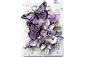 WUSARPLY Stamped Cross Stitch Kits,Flowers Needlepoint Butterfly Counted Cross Stitch Kits for Adults Beginners,Full Range of Cross-Stitch Stamped Kits Needlecrafts