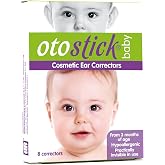 Otostick Baby - 8 Count Discreet Protruding Ear Corrector for Babies with Protective Baby Cap - Orthopedic Items for Permanent Correction of Large Ears from 3 Months of Age