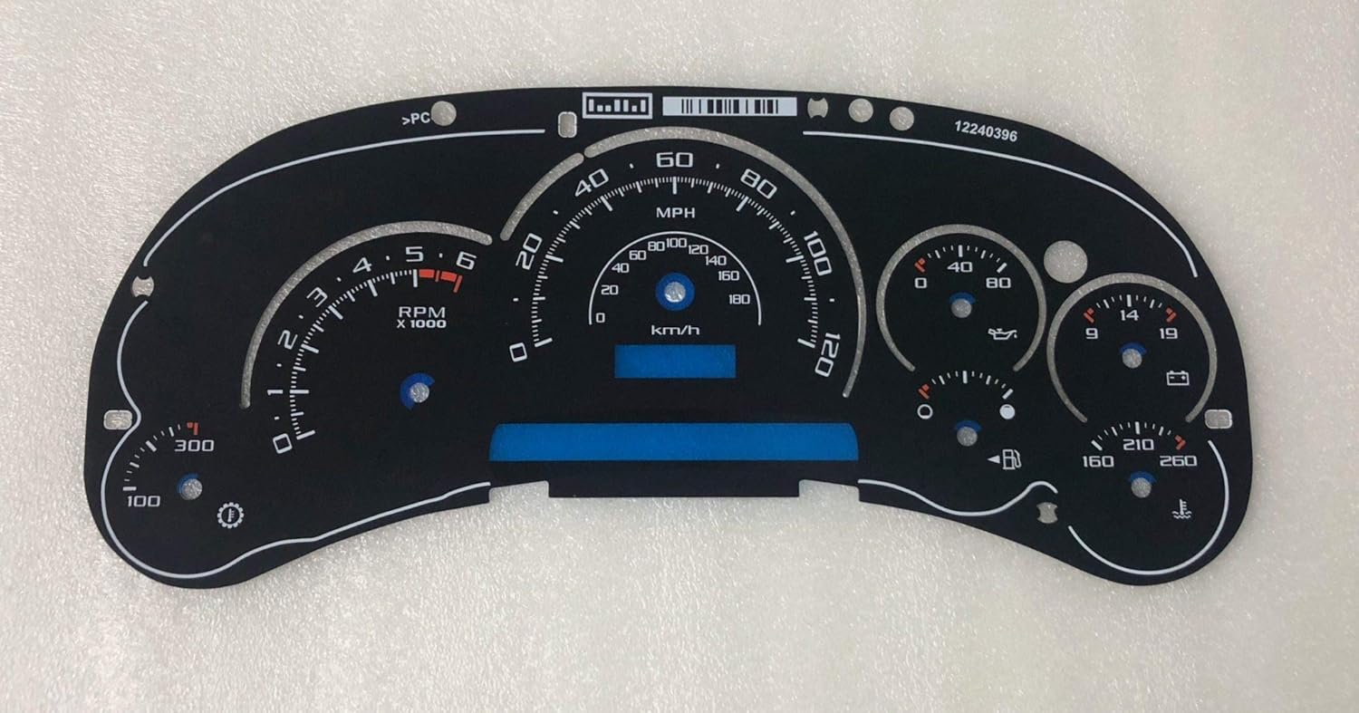 Tanin Auto Electronix Custom Black Gauge Face Overlay Fits 20032005