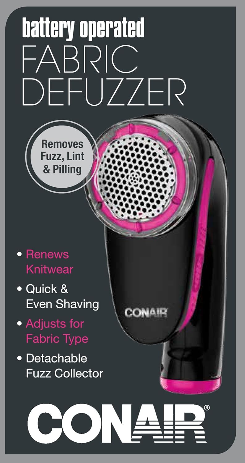Conair Battery Operated Fabric Defuzzer Shaver fuzz lint remover Black
