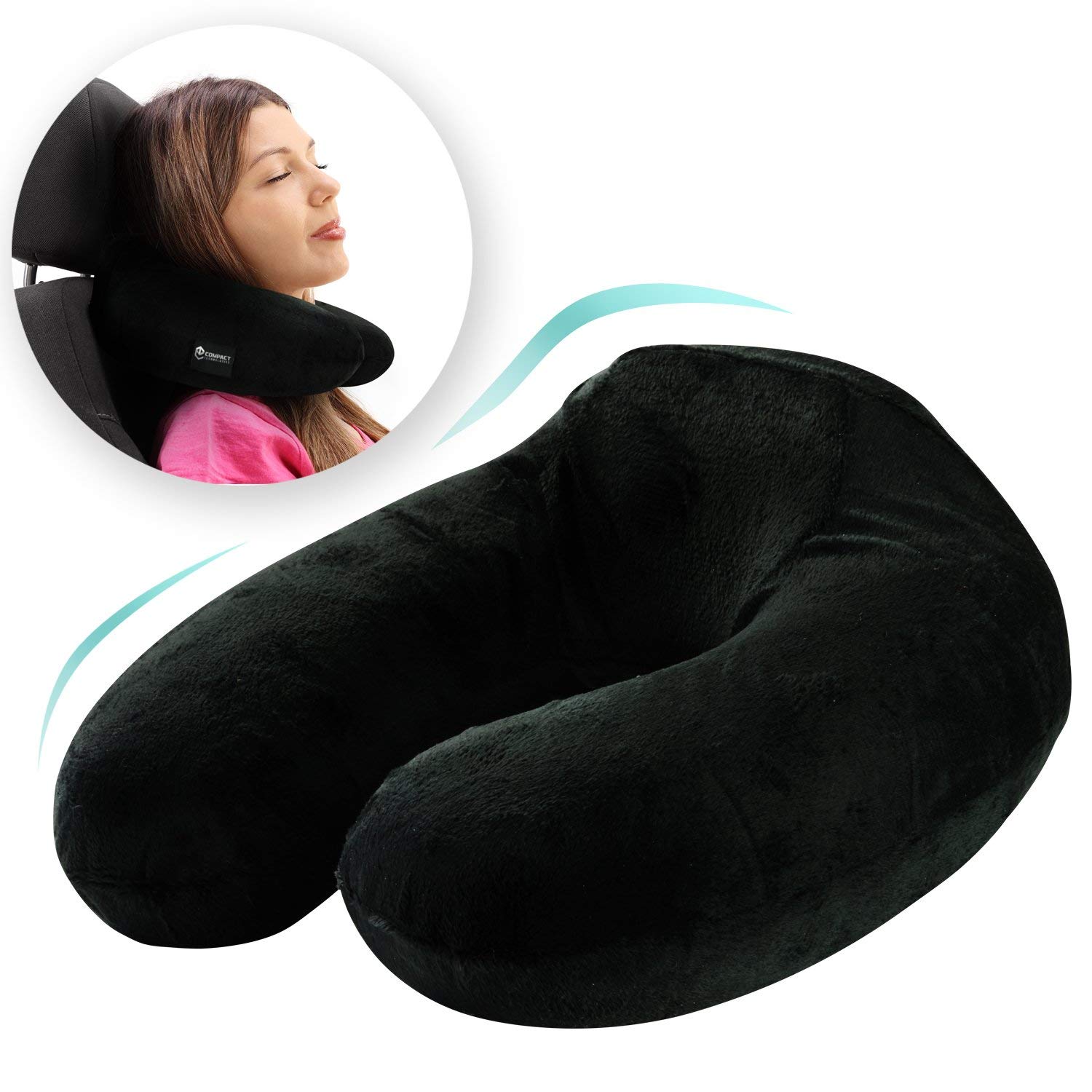Airplane Neck Pillow For Airline Travel W Flex Neck Memory Foam