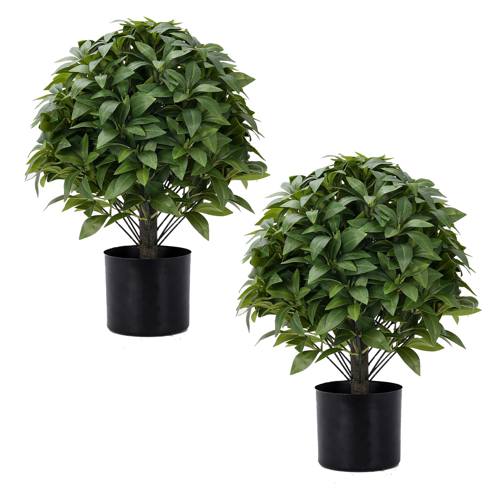 Photo 1 of ***FACTORY SEALED*** 20" Outdoor Evergreens in Outdoor Faux Boxwood Artificial Shrub Potted Plant for Indoor Porch of Home and Office 2 Pieces a Set Topiary Trees