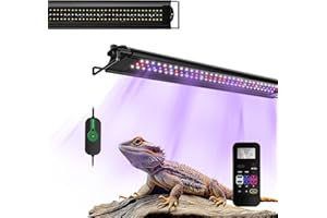 LuminPacific 20W LED UVB Strip Lights for Reptiles, Dimming UVB UVA Reptile Lamp, LCD Remote Control with 24/7 Timer, Multiple Modes for Bearded Dragon Leopard Gecko Tortoise Frog Snake Plant