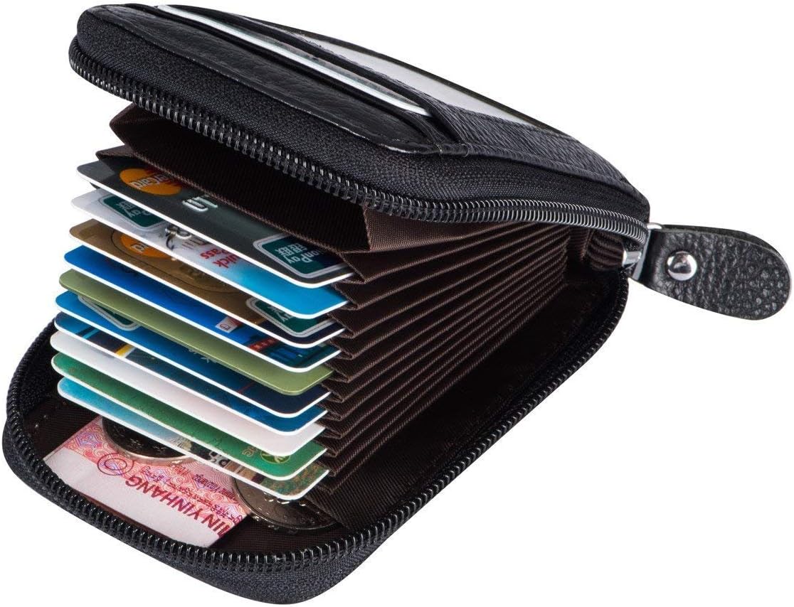 Credit Card Holder, Qieta LeatherCredit Card Wallets (12 Compartments