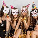 Alipis 20 Pack Blank Cat Masks Unpainted Paper Mache for Halloween Craft Role view 2