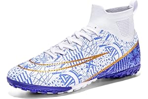 Biayvisas Soccer Cleats for Mens Womens Turf Soccer Shoes Indoor Footall Cleats High Ankle TF AG FG Football Boots Wide Training Sneaker