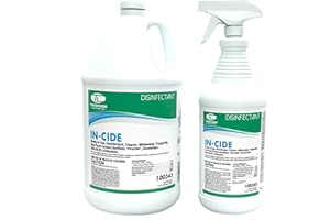Theochem In-Cide Hospital Grade Disinfectant Spray - EPA Registered Cleaner Kills 99.9% MRSA, H1N1- Medical Grade for Home Office Clinic - Fresh Scent - 1 Gallon + 32oz Bundle