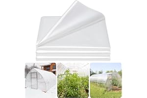 Legigo 10 X 50 Ft Clear Plastic Plant Covers Freeze Protection- 6 Mil Winter Greenhouse Plastic Sheeting for Frost Water Sun Wind Resistant, Plant Vegetable Blanket Covers for Cold Weather Garden Farm