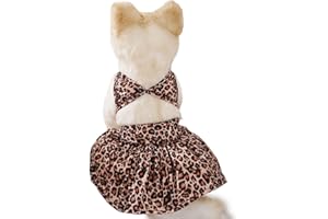 leasote Summer Pet Bikini Set, Exquisite Floral Dog Bikini Swimsuit, Hawaiian Dog Beach Swimsuit for Small Dogs Girl Leopard XL