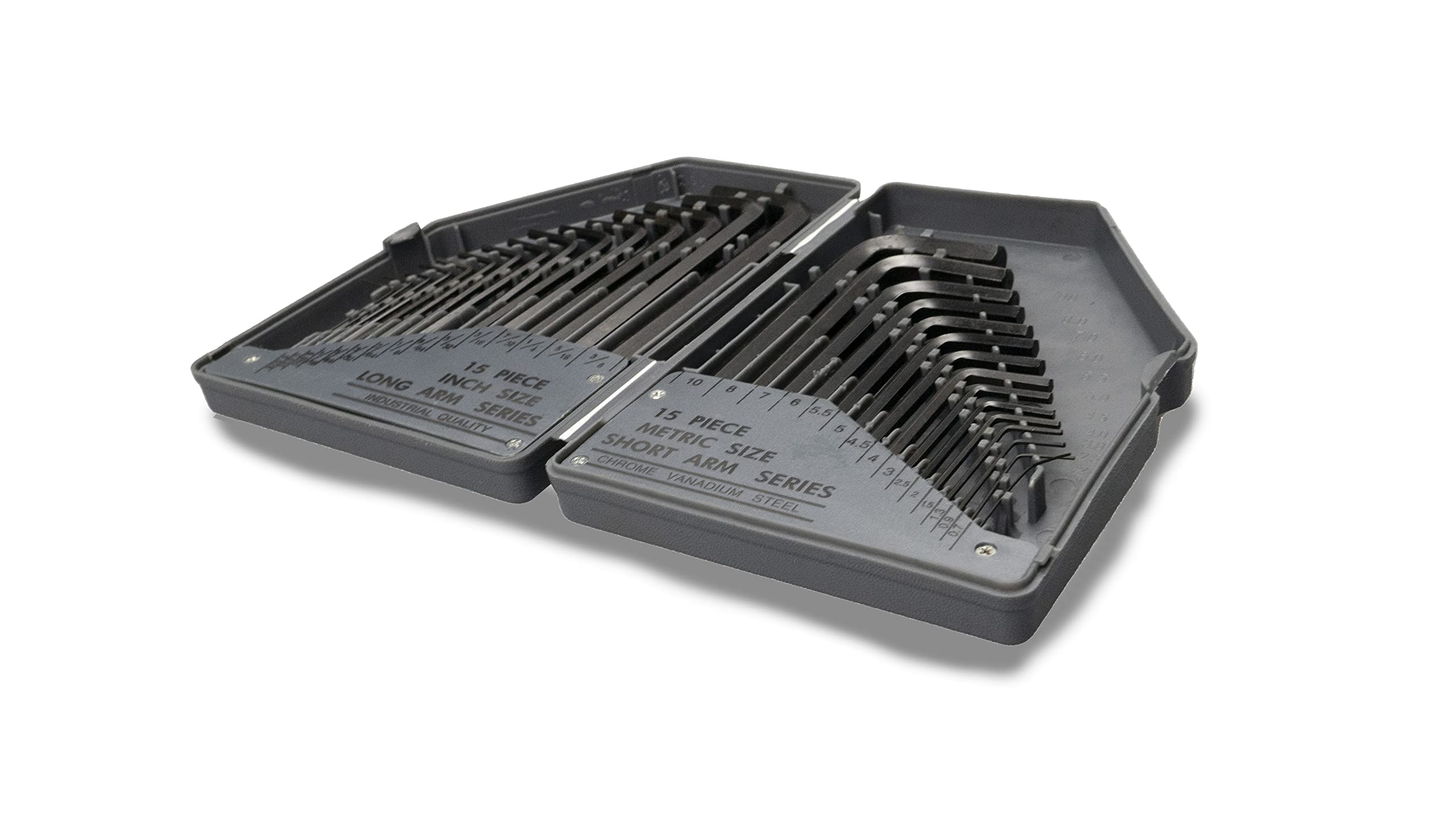 Hyfive 30Pcs Allen Wrench Set, Hex Key Set with 15Pcs Black-Oxide Finish 0.028”-3/8” Long Arms, 15Pcs Matte Finish 0.7-10mm Short Arms, Allen Key Set…