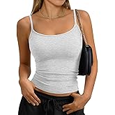 Trendy Queen Womens Tank Tops Camisole Sleeveless Tops Adjustable Spaghetti Straps Basic Going Out Slim Fitted Clothes
