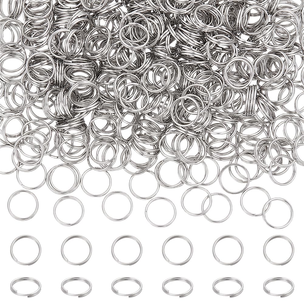 UNICRAFTALE about 500pcs Split Key Rings Stainless Steel Key Ring 8mm GMetal Split Key Chain Keychain Rings for Crafts Home Car Keys Organization Stainless Steel Color