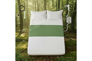 Grounding Sheets,10% Pure Silver Fiber+90% Organic Cotton,Half Grounded Fitted Sheet,One Size Fit All Bed.(Green, 24''x108'')