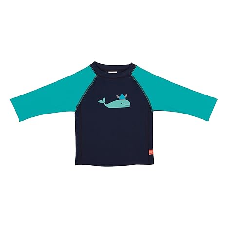 LÄSSIG Baby Kinder Schwimmshirt Badeshirt Langarm Junge Mädchen UV-Schutz 50+/Splash & Fun Long Sleeve Rashguard, Blue Whale,