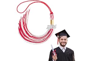 QONCV Red and White Tassel Graduation,Class of 2024 Tassel Graduation,2024 Cap Tassel for Graduation Cap,Charm Ceremonies Accessories for Graduates,Graduation Gown Decoration Tassel Cord for Graduation
