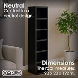 Oypla 6 Tier Black Wooden CD DVD Game Shelf Storage Tower 102 Capacity view 5