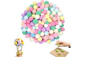 260‑Piece Multicolor Craft Pom Poms – Assorted Sizes from 1 cm to 3 cm (1, 1.2, 1.5, 2, 3 cm), Soft Polyester DIY Pom‑Pom Bal
