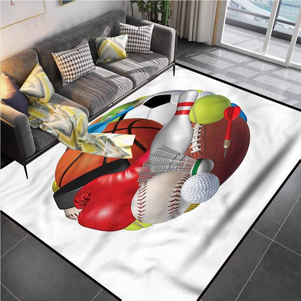 Area Rug Rugs Print Large Floor Mat Sports, Ball with