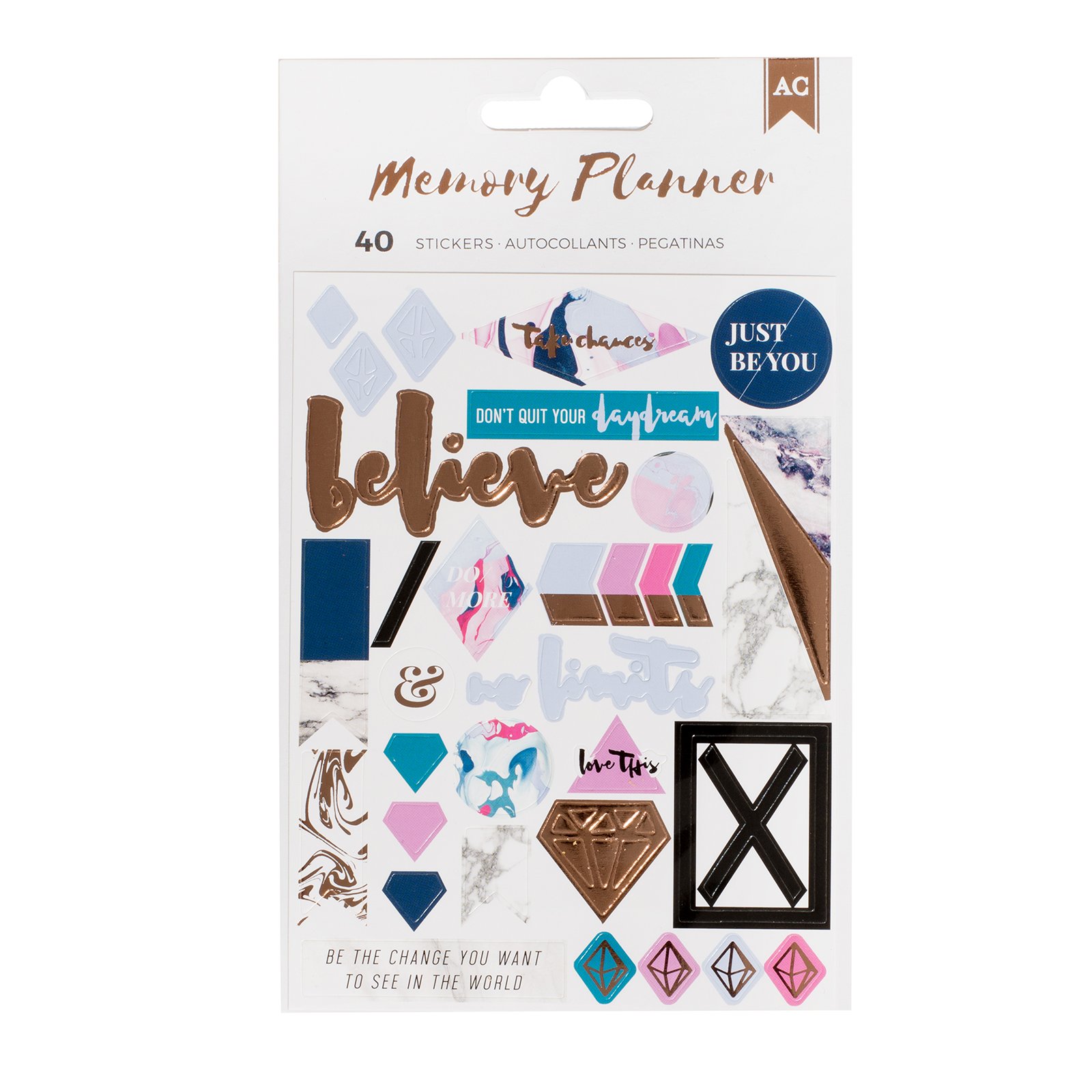 American Crafts Marble Crush 36 Piece Stickers Memory Planner