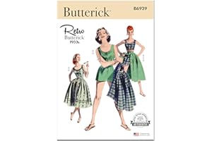 Butterick Misses' 1950's Vintage Playsuit, Midriff Blouse, Shorts and Skirt Sewing Pattern Kit, Design Code B6939, Sizes 6-8-