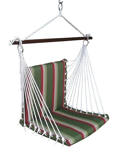 Oak N Oak Comfortable & Relaxing Indoor & Outdoor Hanging Chair Furniture/Hanging Hammock Chair Swing/Hanging Rope Swing Chair/Garden Hanging Chairs/Patio Swing Seat for Backyard, Bed Room, Porch, Beach - Tropical Palm Stripe