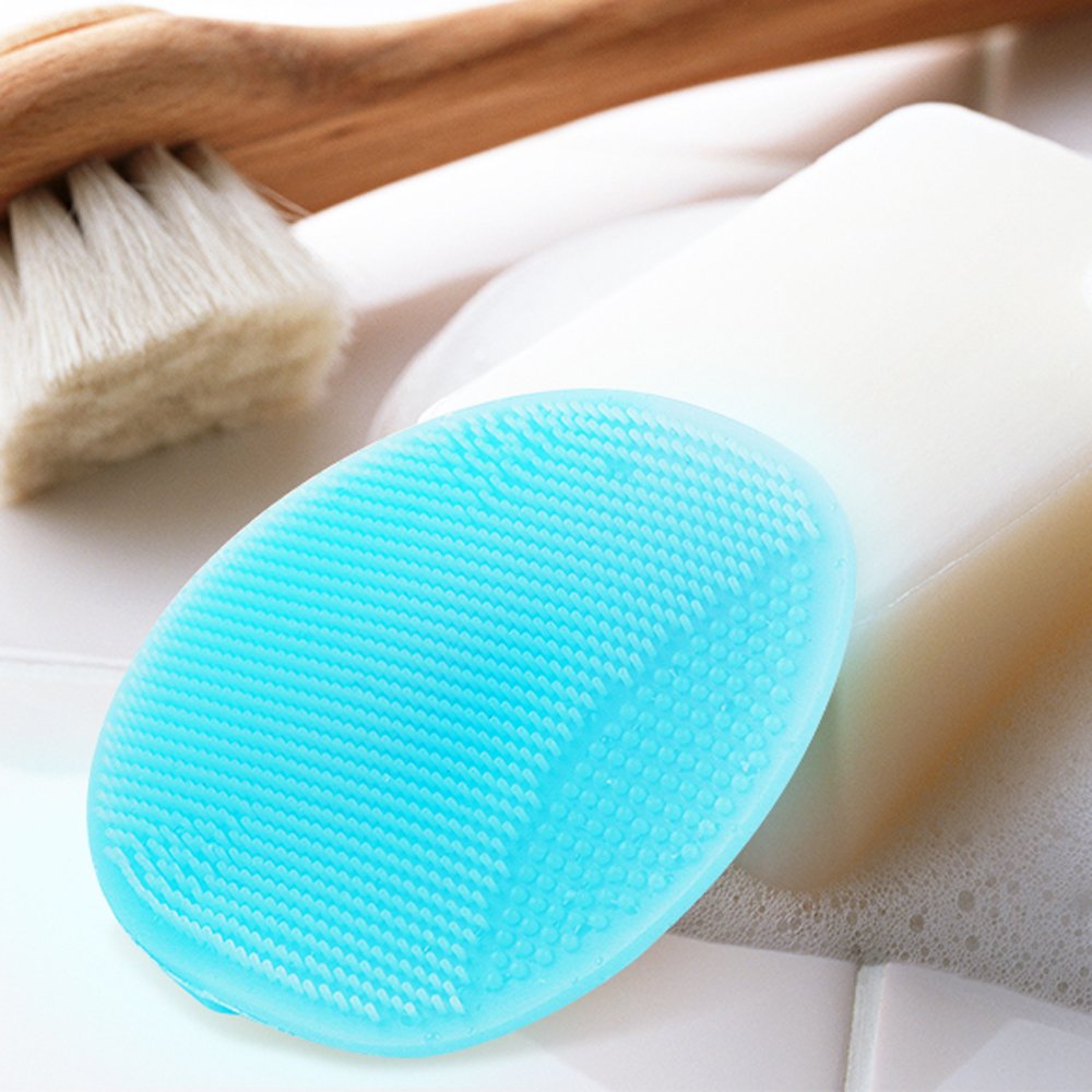 Super Soft Silicone Face Cleanser and Massager Brush Manual Facial Cleansing Brush Handheld Mat Scrubber For Sensitive, Delicate, Dry Skin (4pcs set): Health & Personal Care