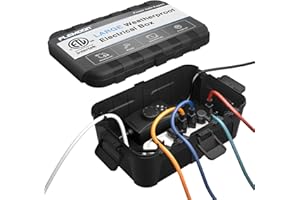 Flemoon Large Outdoor Electrical Box (12.5 x 8.5 x 5 inch), IP54 Waterproof Extension Cord Cover Weatherproof, Protect Outlet, Plug, Socket, Timer, Power Strip, Holiday Light Decoration, Black