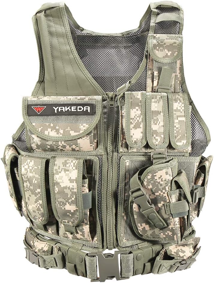 YAKEDA Tactical Vest Outdoor Ultra-Light Breathable Combat Training Vest Adjustable for Adults 600D Encryption Polyester-VT-1063