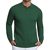 Lexiart Men's Cable Knit Sweater Long Sleeve Twist Patterned Warm Casual