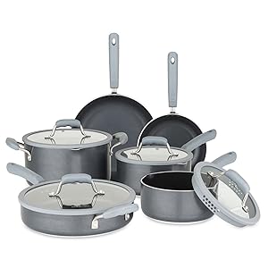 Chopped 60141-9990-GRY Aluminum Cookware Set, 10 Piece, Gray