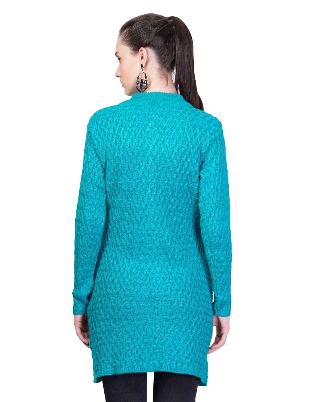 montrex turquoise designer long coat for women