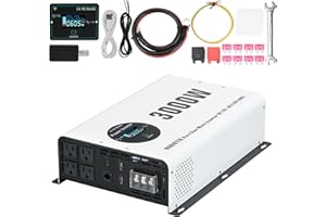 OUBOTEK Power Inverter 3000 Watt Pure Sine Wave Inverter DC 12V to AC 120V Converter for RV,Truck,Home,Off Grid Solar Inverter with Wireless Remote Control LCD Display 4 AC Outlets and Hardwire Port