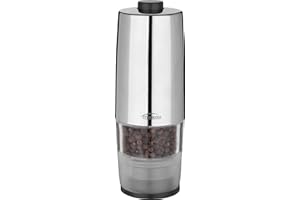 Trudeau One-Hand Battery Operated Pepper Mill, Stainless Steel Finish 7 by 2