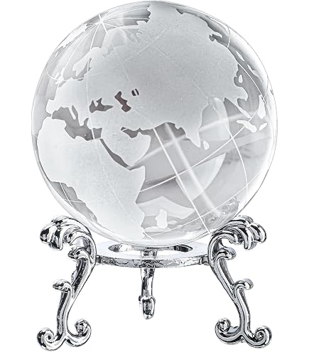 Amazon.com: Amlong 水晶藍色水晶球60 公釐(2.3 英吋) 包括木製支架和