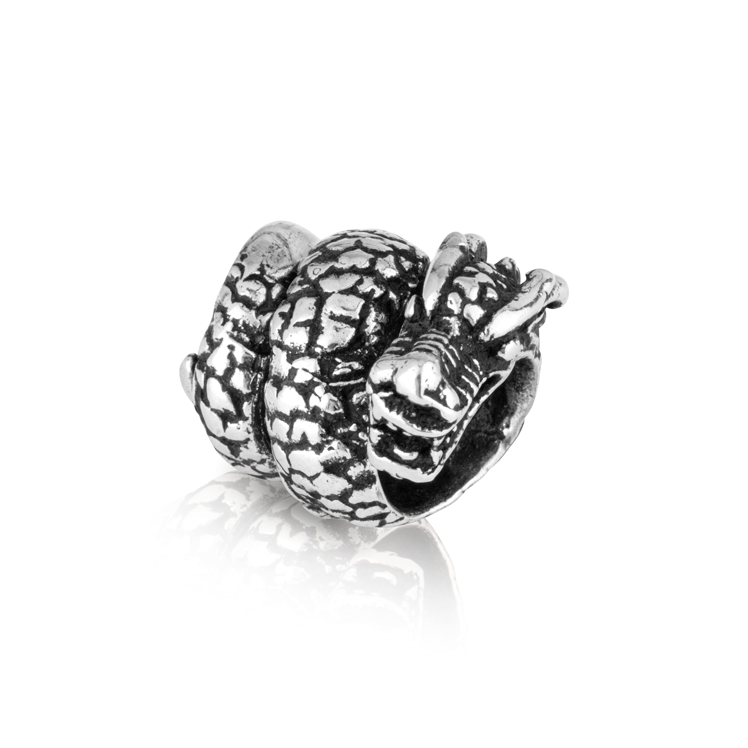 NKlaus Dragon - 925 Sterling Silver Beard Bead Germanic Celtic Viking Gothic 3560