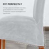 CMAKER Velvet Dining Chair Covers Set of 2 Light Gray Large Back High Back view 7