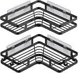 ZVZM Corner Shower Caddy Shelf No Drill 90° with 4 Adhesives & 4 Hooks view 1