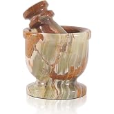 Radicaln Marble Mortar and Pestle Set 2.5" Small Spice &amp; Herb Grinder | Handmade Green Onyx Marble, Garlic Crusher, Pill Crusher, Kitchen Counter Decor, Gift Ready