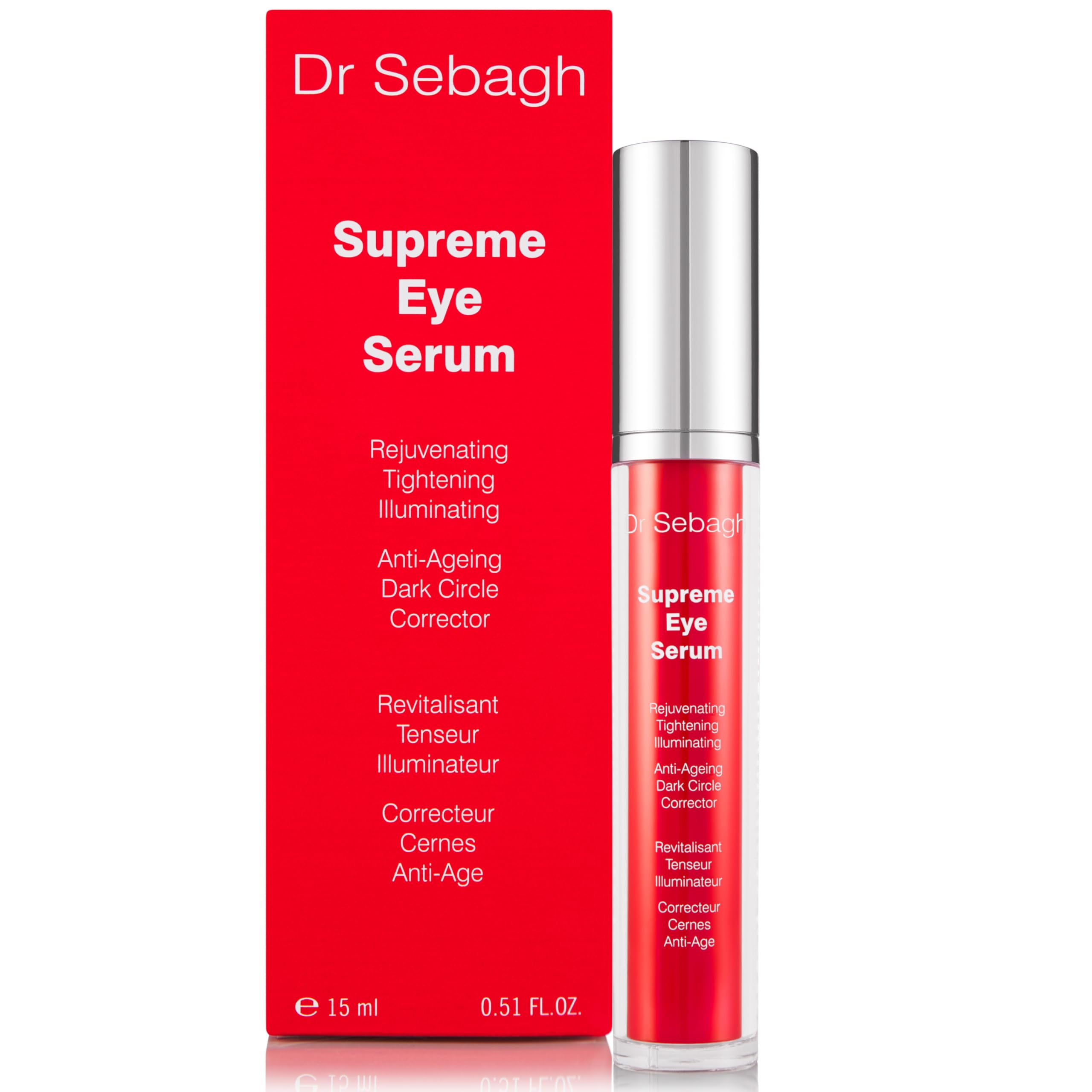 Dr Sebagh Supreme Eye Serum (15 ml) - Advanced Roll-On Formula - Designed to Aid Smoother Younger & Firmer-Looking Skin - Helps Reduce Puffiness Circles Fine Lines & Wrinkles - Boosts Elasticity