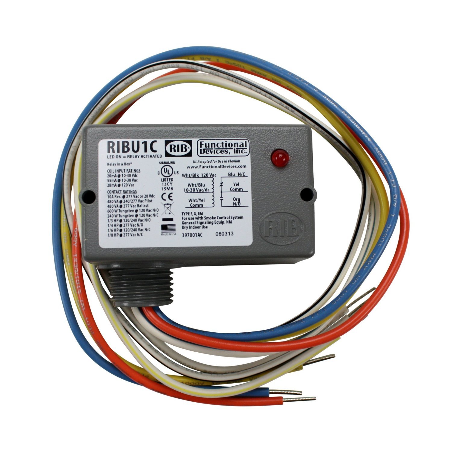 Rib Relay 2 Pack Enclosed 10 Amp Spdt Functional Devices Ribu1C tillescenter Controls