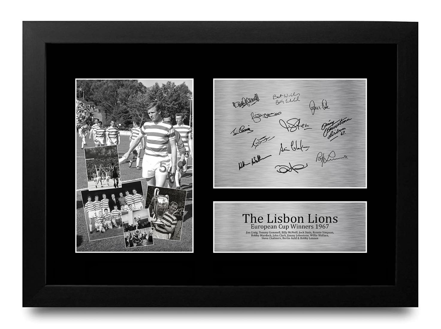 HWC Trading FR A4 The Lisbon Lions Celtic 1967 European Cup Winners Printed Memorabilia Signed Autograph Photograph Display for Football Fans and Supporters - A4 Framed — image 1