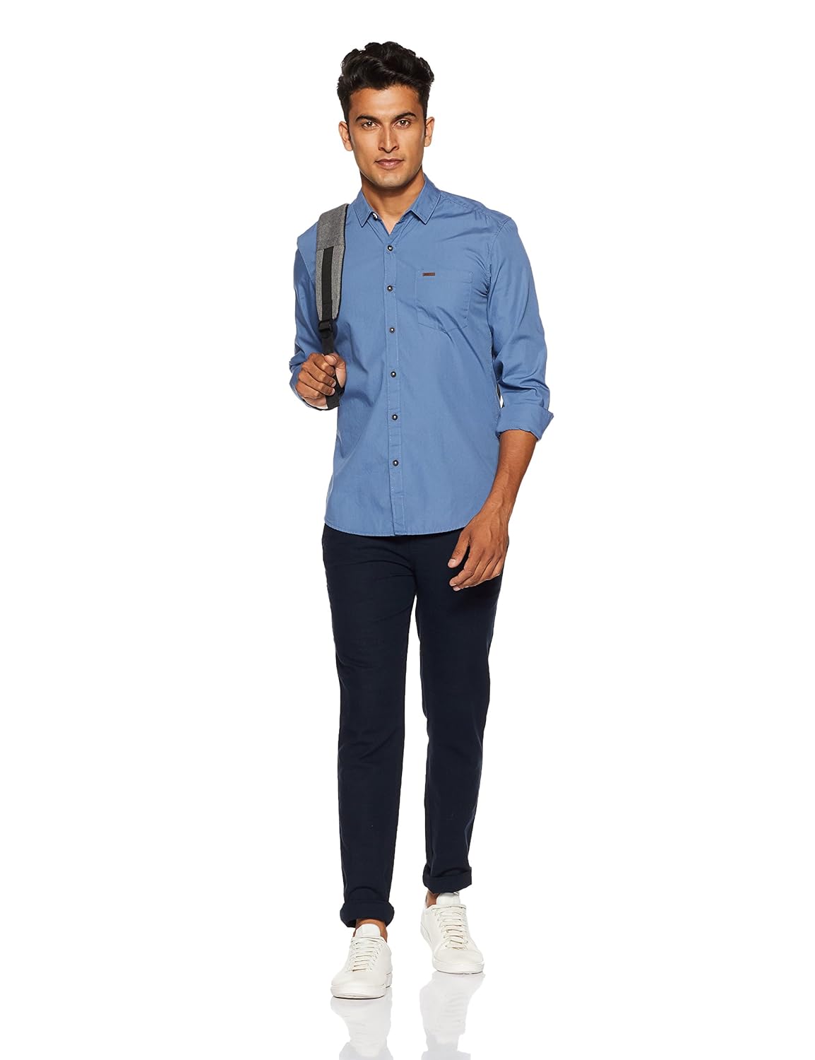 wrangler men's solid slim fit casual shirt